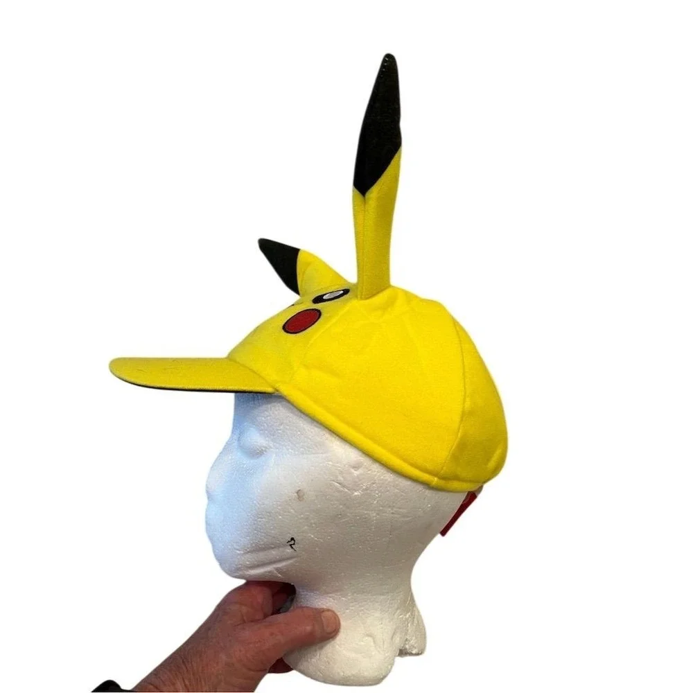 Pokémon Pikachu Youth Baseball Cap with 3D Ears Yellow Kid Hat cosplay Halloween